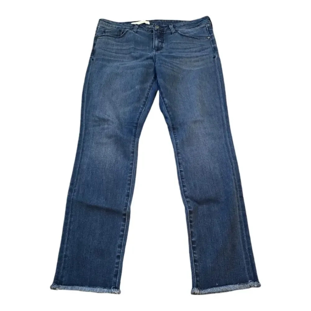 Anthropologie x Pilcro Raw Hem Cropped Straight Leg Jeans Size‎ 32